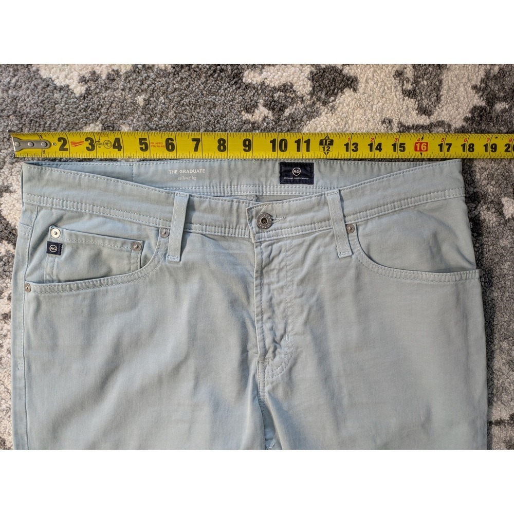 AG Adriano Goldschmied The Graduate Jeans Mens 34x34 Light Blue Cotton Blend - Picture 6 of 7